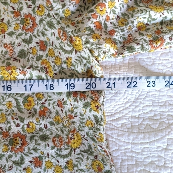 CYNTHIA Rowley Floral Oversized Calico Floral Ruffle Top L Cottagecore - Picture 7 of 11